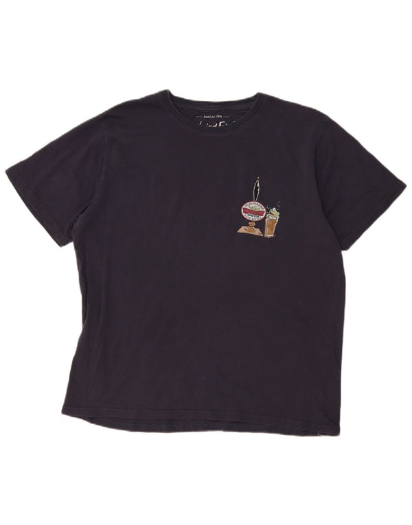Weird Fish T-Shirt Graphique Homme Top XL Bleu Marine Coton