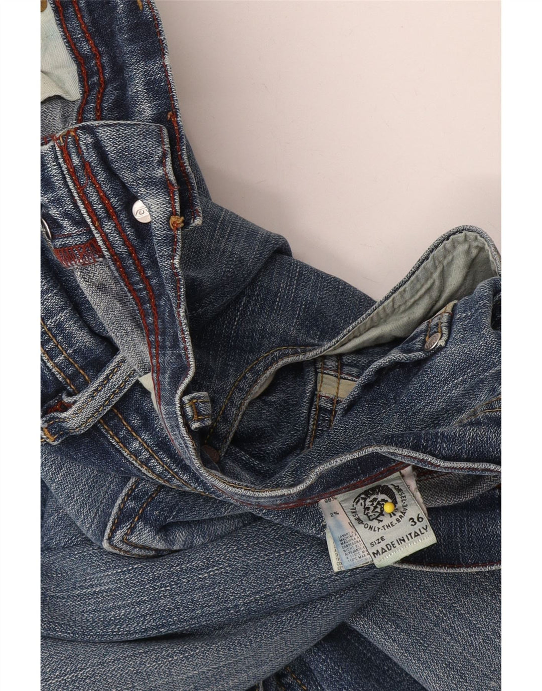 Diesel Jean Droit Homme W36 L32 Bleu Coton