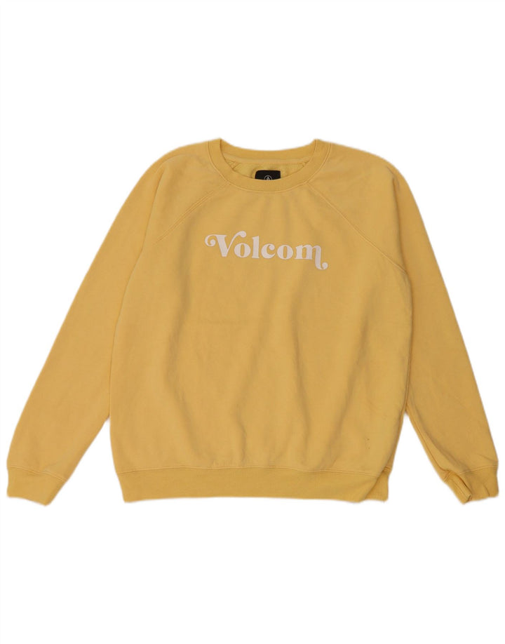 Volcom Sweat-shirt surdimensionné graphique pour femme US 4/6 Small Jaune