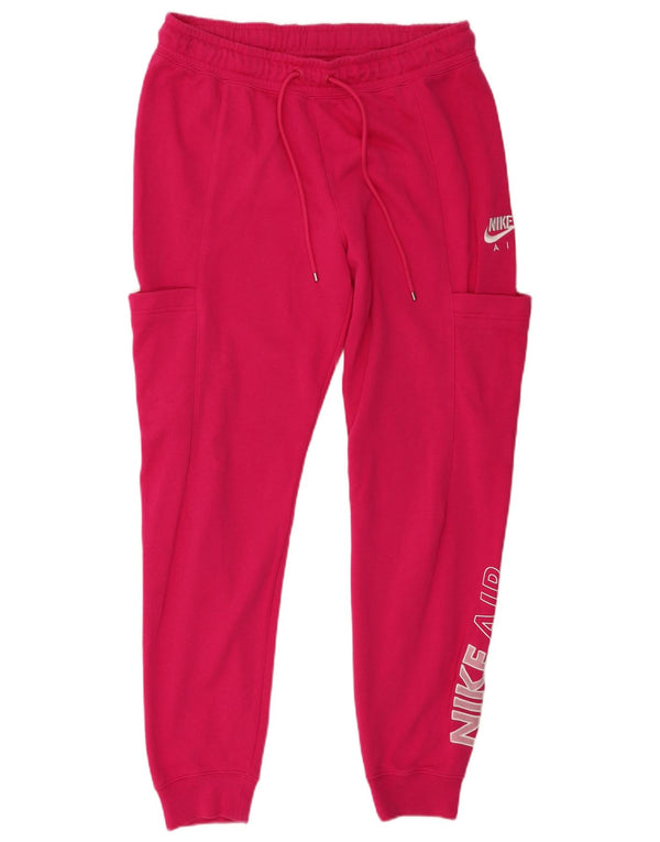 Nike Pantalon de survêtement graphique pour femme en coton rose moyen UK 12