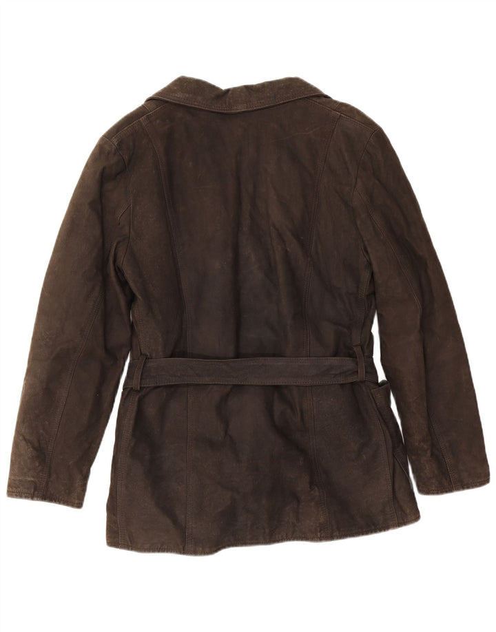 veste en cuir femme vintage UK 14 Brun moyen