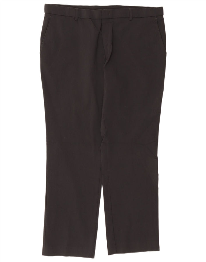 Tommy Hilfiger Pantalon décontracté droit pour homme W38 L30 Rayonne noire