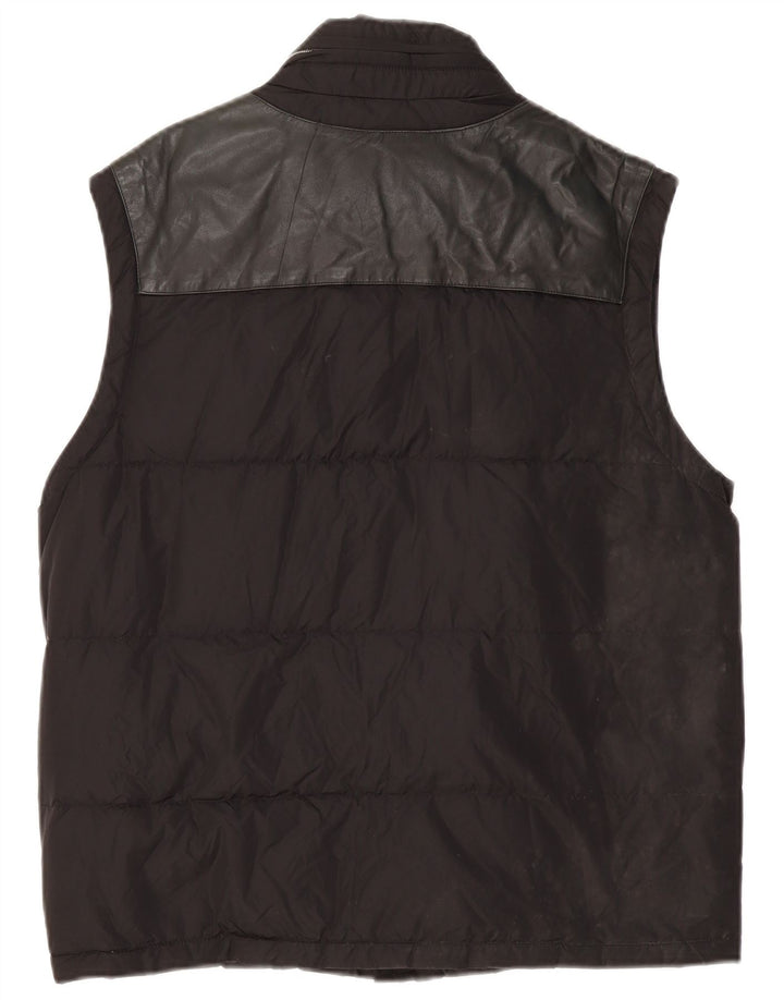 Harmont & Blaine Gilet rembourré pour homme UK 40 Grand cuir noir