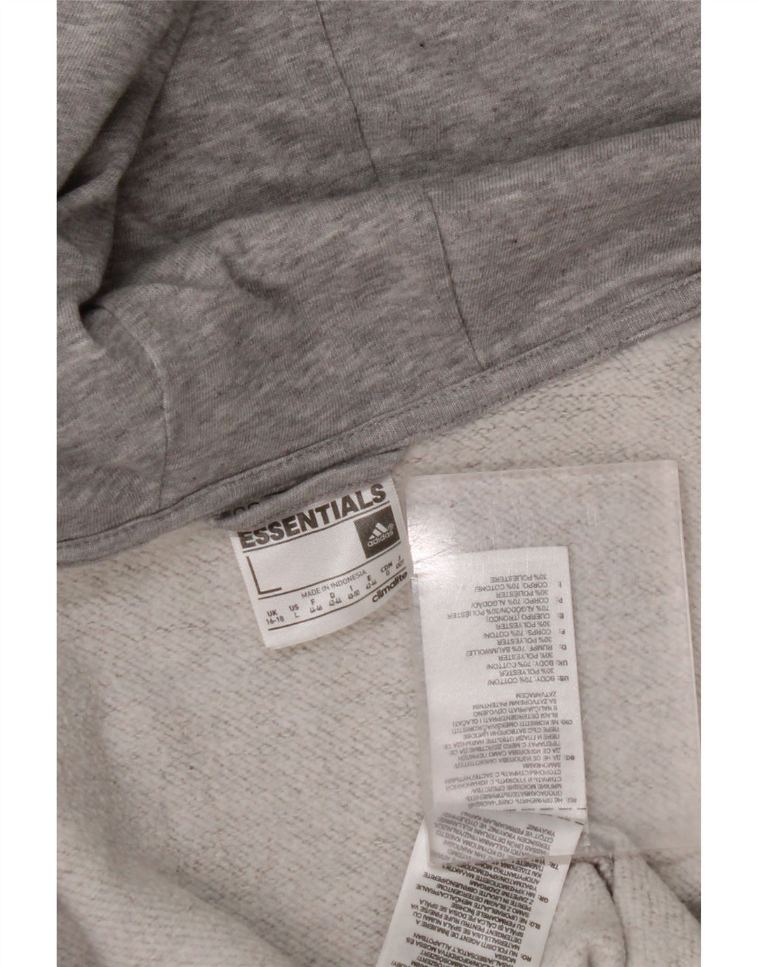 ADIDAS Pull à capuche zippé Climalite Graphic pour femme UK 16/18 Grand Gris