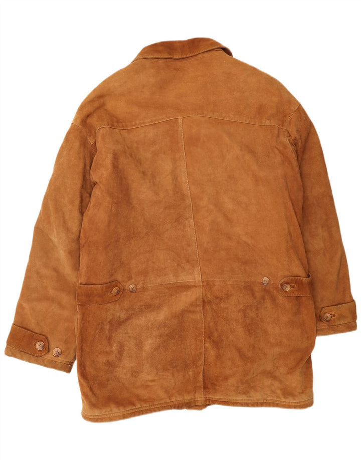 VINTAGE Veste en Daim Homme IT 52 XL Cuir Beige