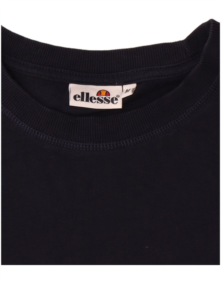 Ellesse T-Shirt Top Bleu Marine Moyen Coton Homme