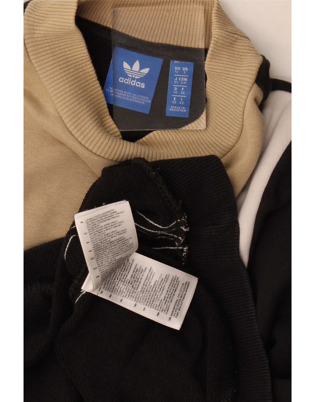 Adidas Sweat-shirt surdimensionné pour femme UK 10 Petit color block noir
