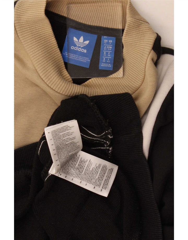 Adidas Sweat-shirt surdimensionné pour femme UK 10 Petit color block noir