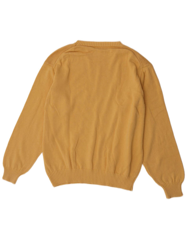 Benetton Pull Col Bateau Homme Large Jaune Coton