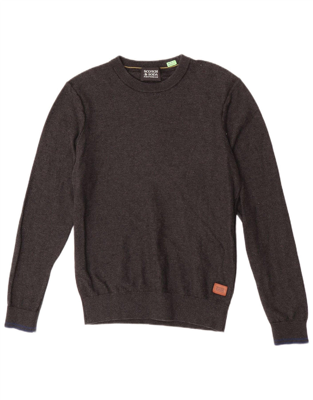 Scotch & Soda Pull Col Ras du Cou Homme Gris Moyen Coton
