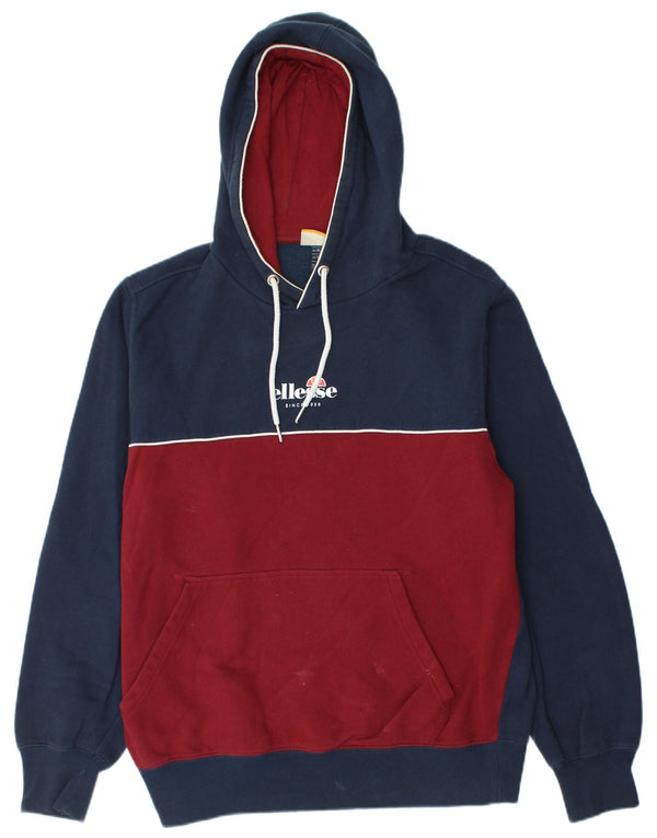 ELLESSE Pull à capuche pour garçon 15-16 ans XL Bleu marine Colourblock Coton