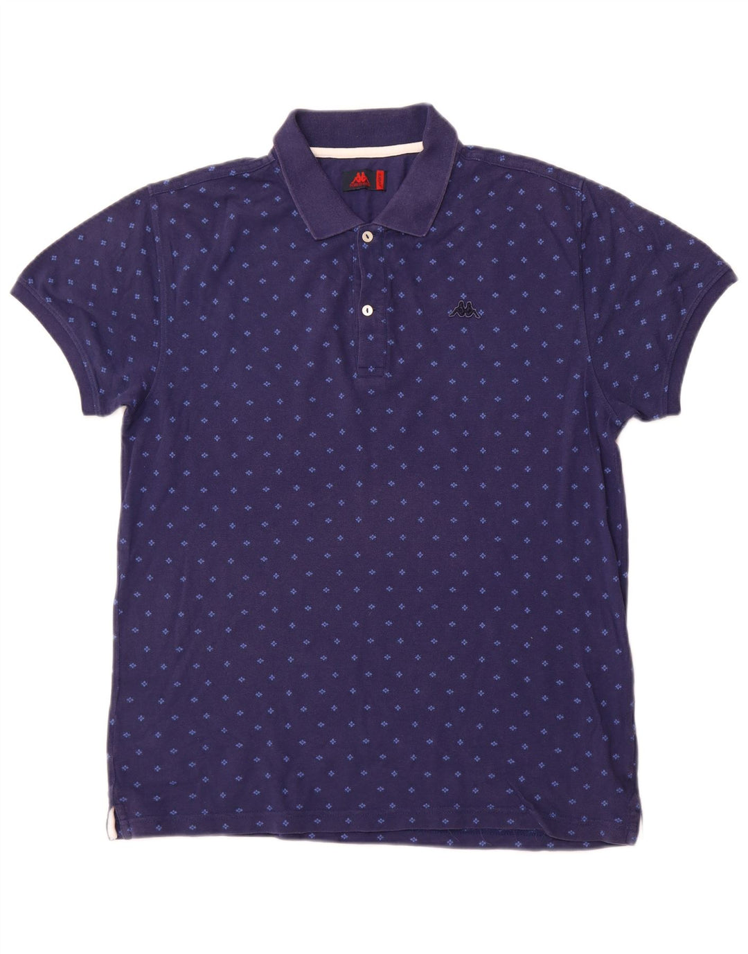 KAPPA Polo Homme XL Bleu Marine Pois Coton