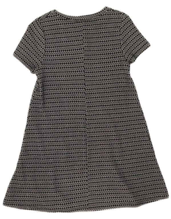 Zara Robe tunique à manches courtes pour femme UK 8 Petit Noir Géométrique