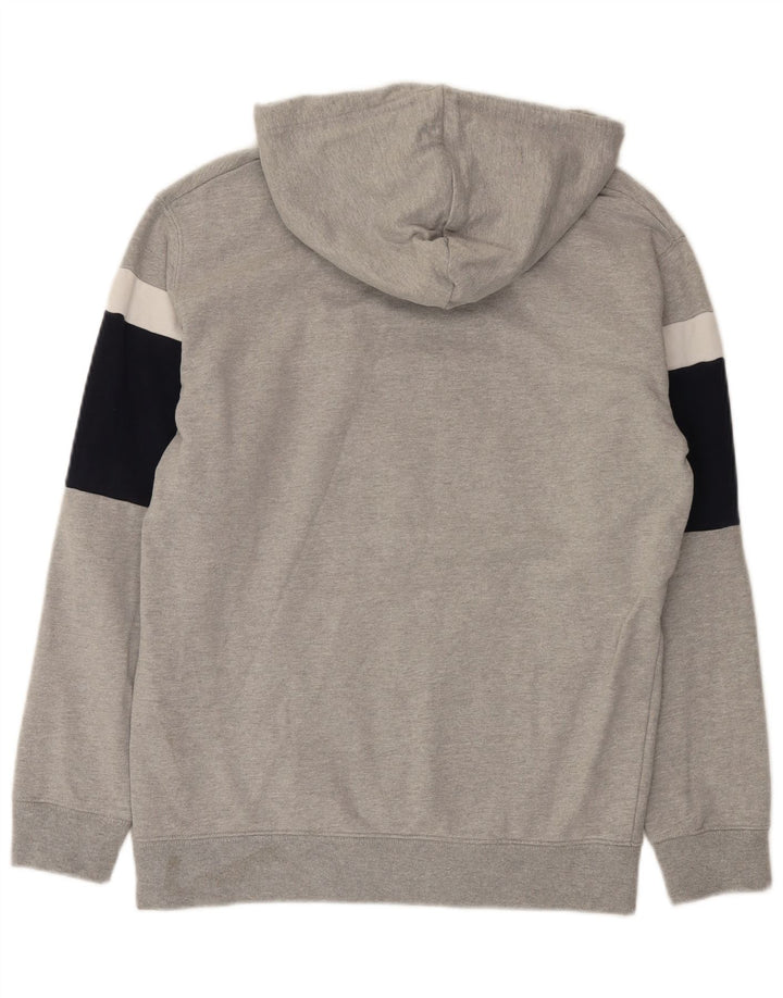Zara Pull à capuche en coton color block gris moyen pour homme