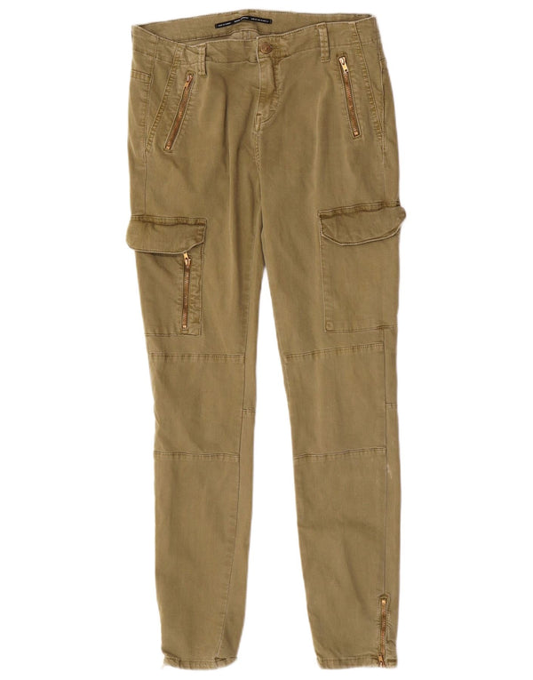 Zara Pantalon cargo slim pour femme EU 42 Large W32 L29 Coton kaki