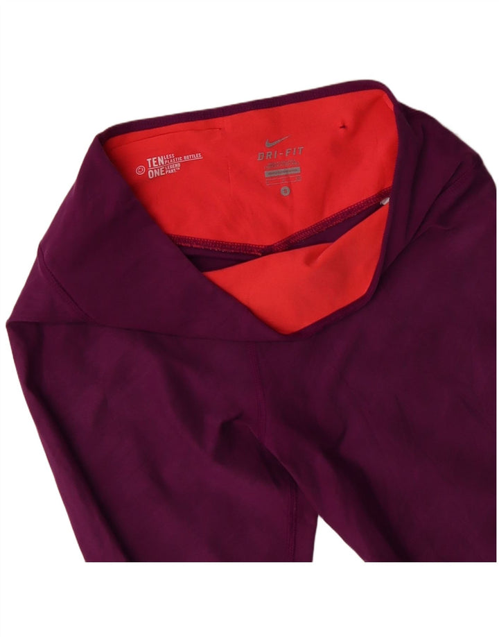 Nike Legging Capri Femme UK 10 Petit Violet Géométrique Polyester