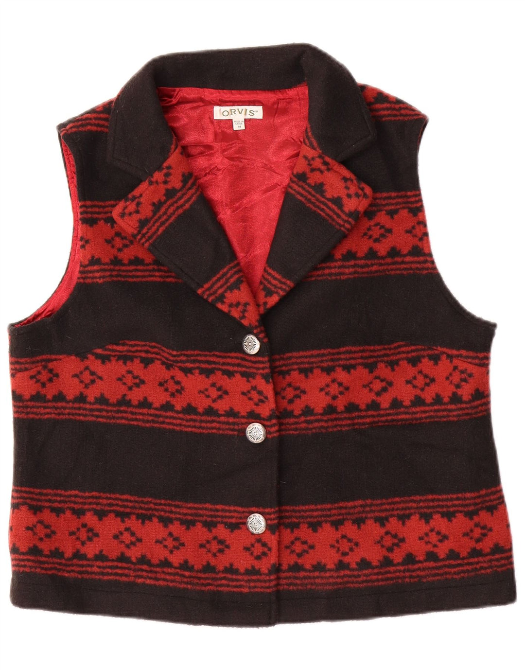 Orvis Gilet Femme UK 14 Acrylique Géométrique Noir Moyen