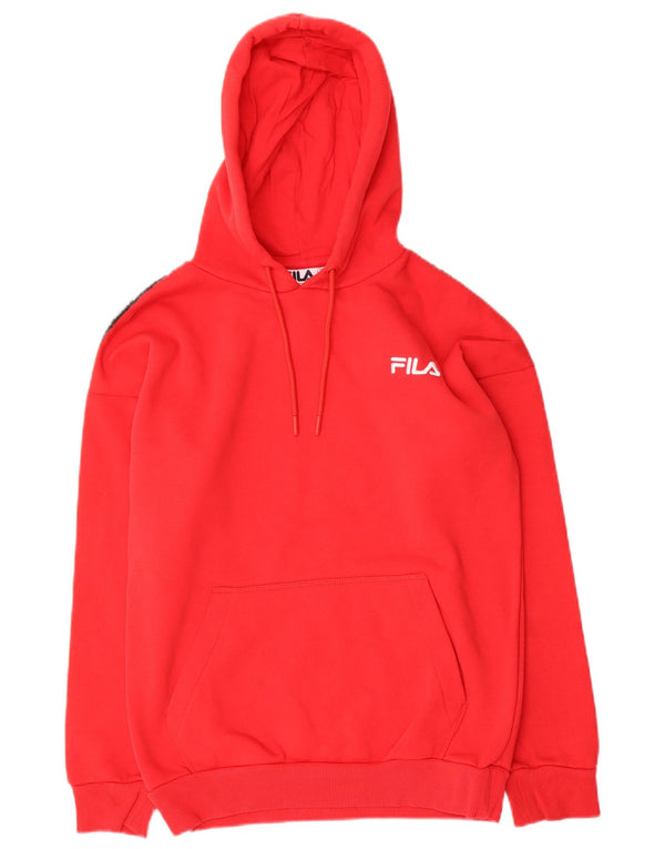 Fila Pull à capuche surdimensionné graphique pour femme UK 2 2XS Coton color block rouge