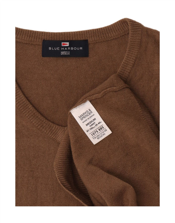 Marks & Spencer Pull Col V Homme Acrylique Beige Moyen
