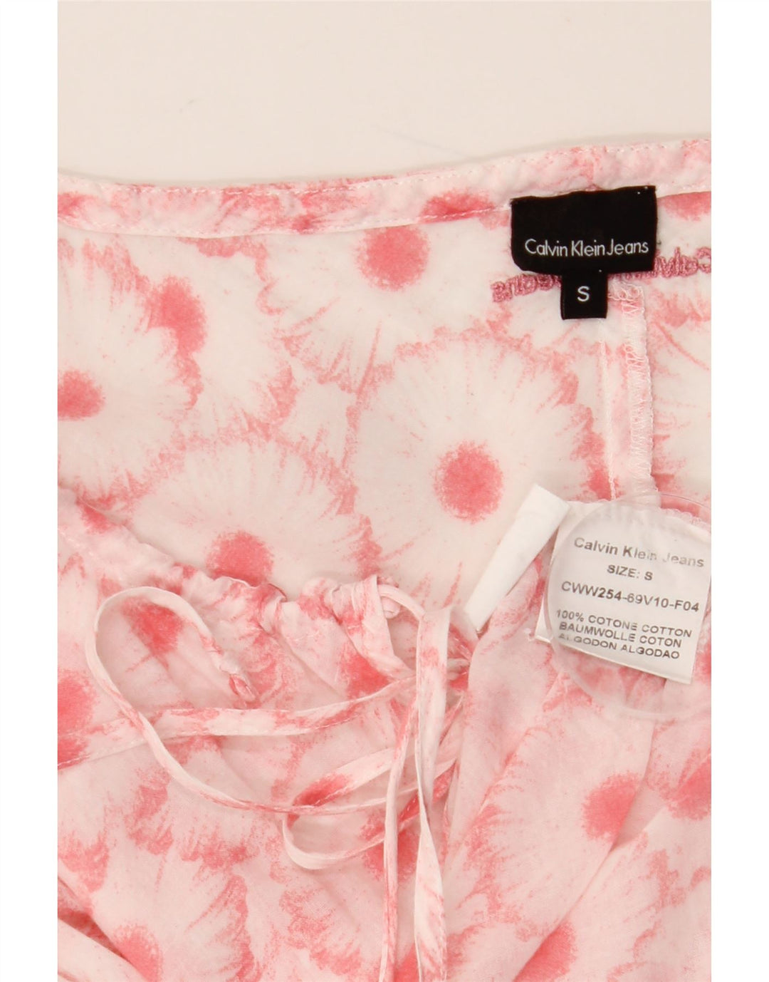CALVIN KLEIN Robe basique pour femme UK 10 Petit coton floral rose