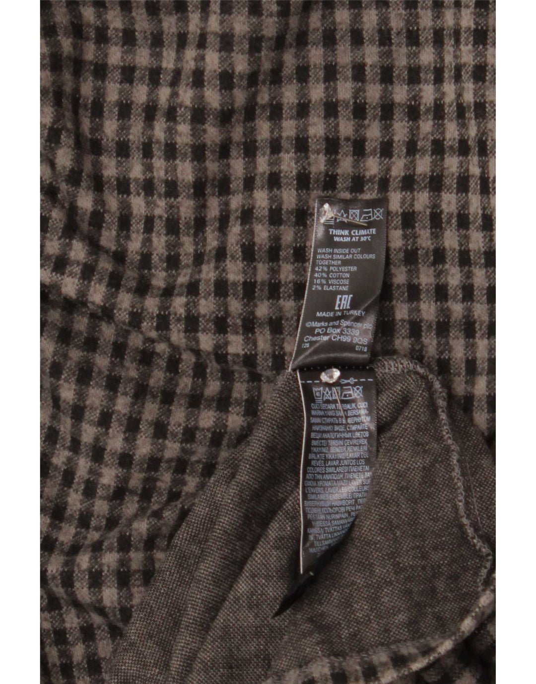 Marks & Spencer Robe droite à manches 3/4 pour femme UK 10 Petit vichy gris