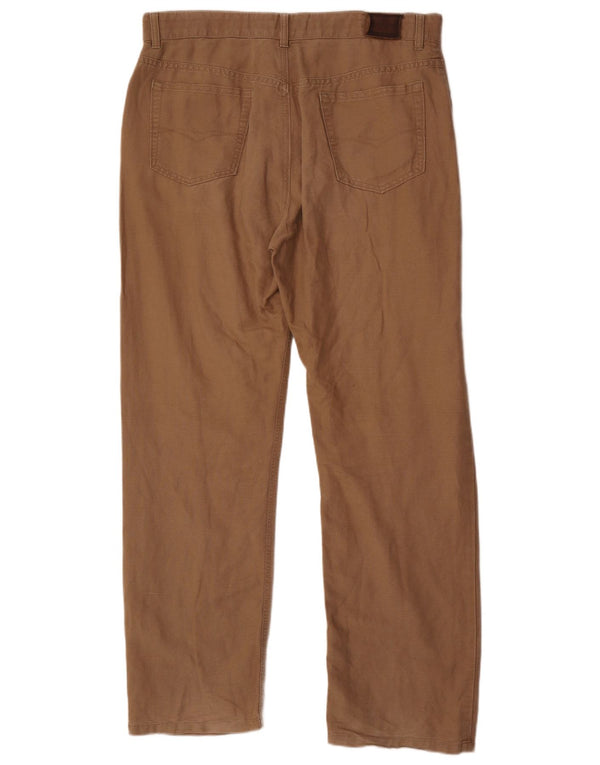 Marks & Spencer Pantalon décontracté droit Blue Harbor pour homme W36 L31 Marron