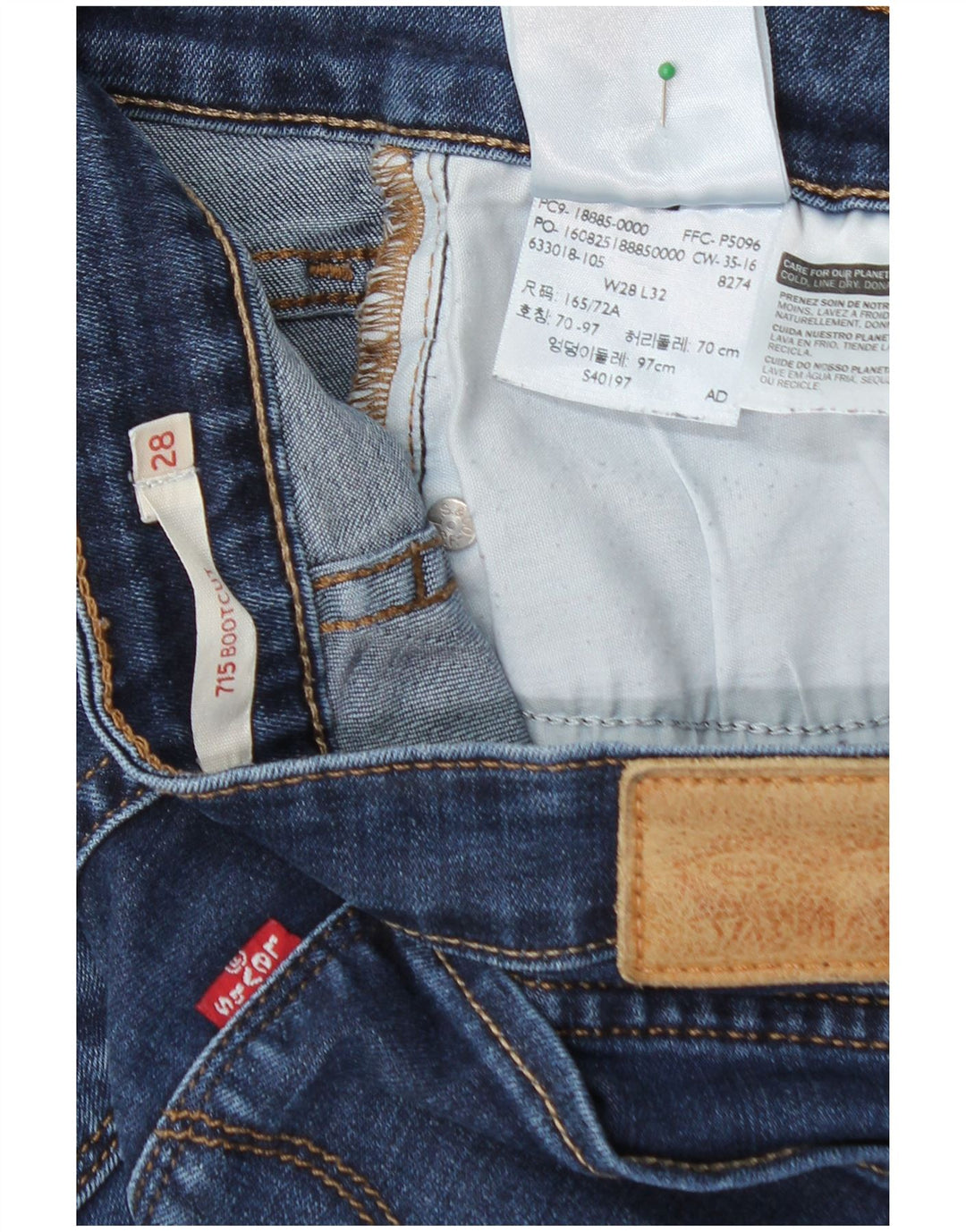 LEVI'S Jean Bootcut Femme 715 W28 L32 Bleu Coton