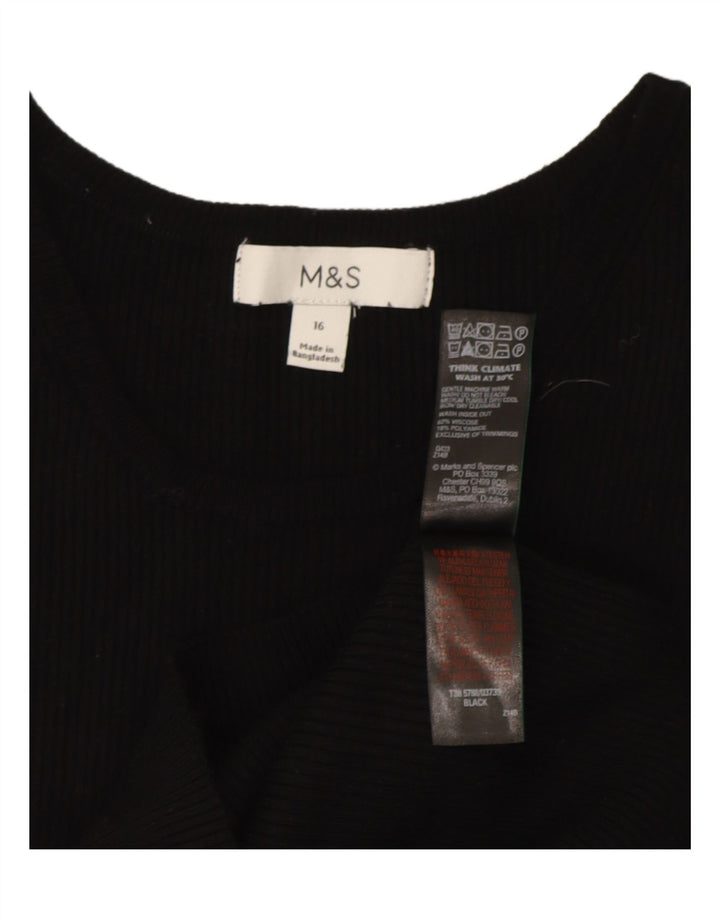 Marks & Spencer Débardeur pour femme UK 16 Large Noir Viscose
