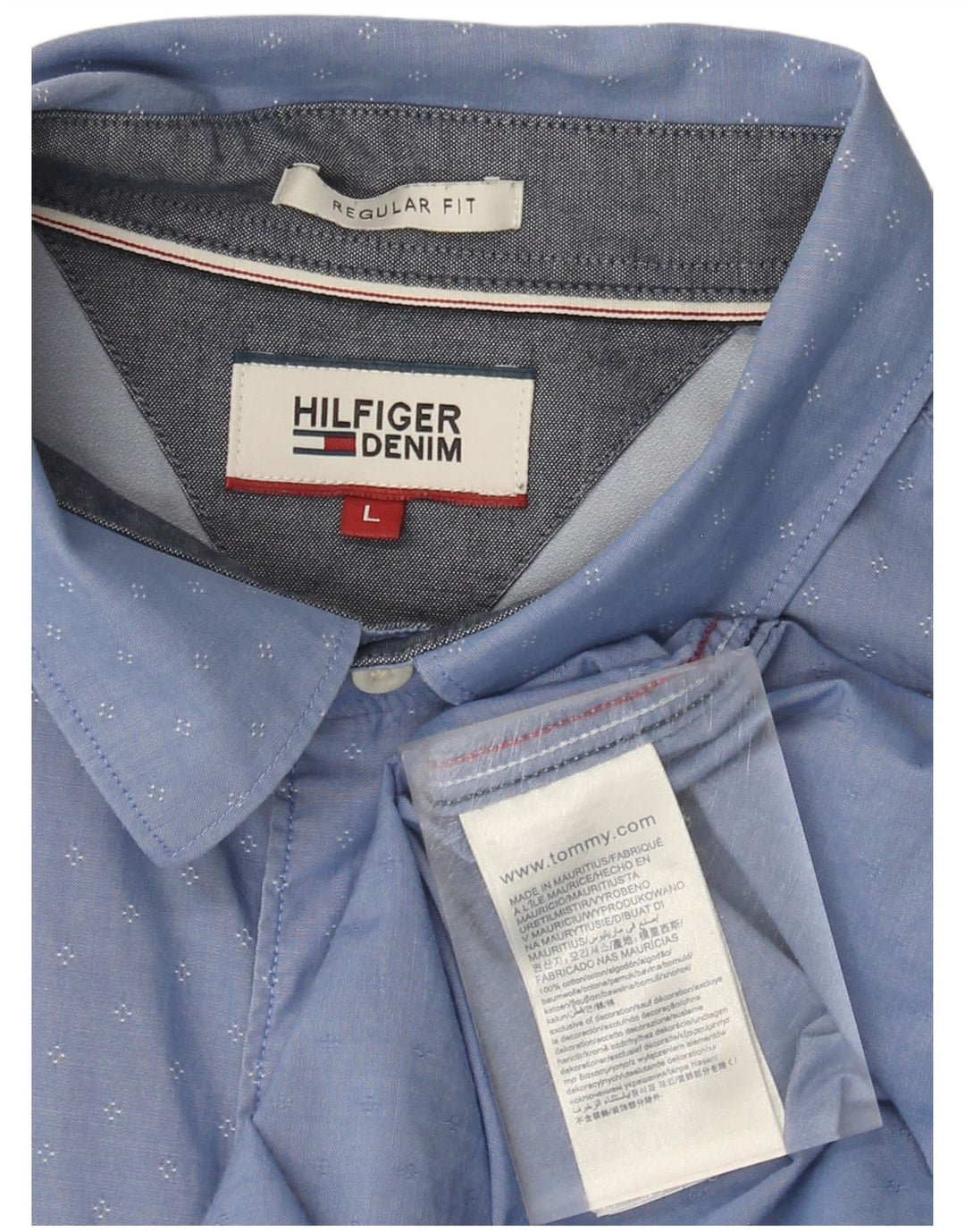 TOMMY HILFIGER Chemise Regular Fit Homme Grand Bleu à Pois Coton