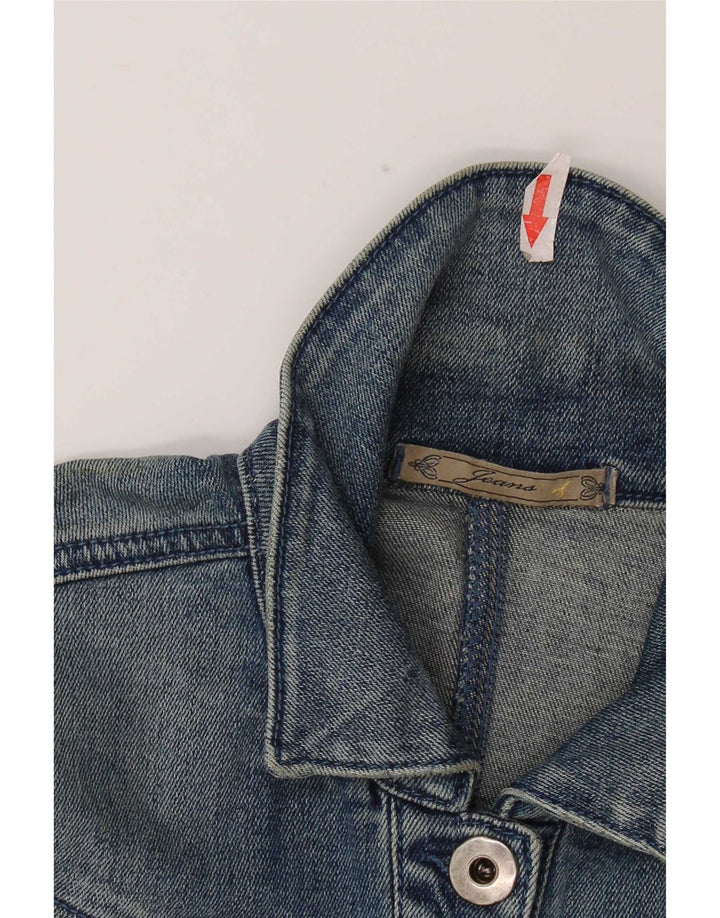 veste en denim crop femme vintage IT 40 petit coton bleu