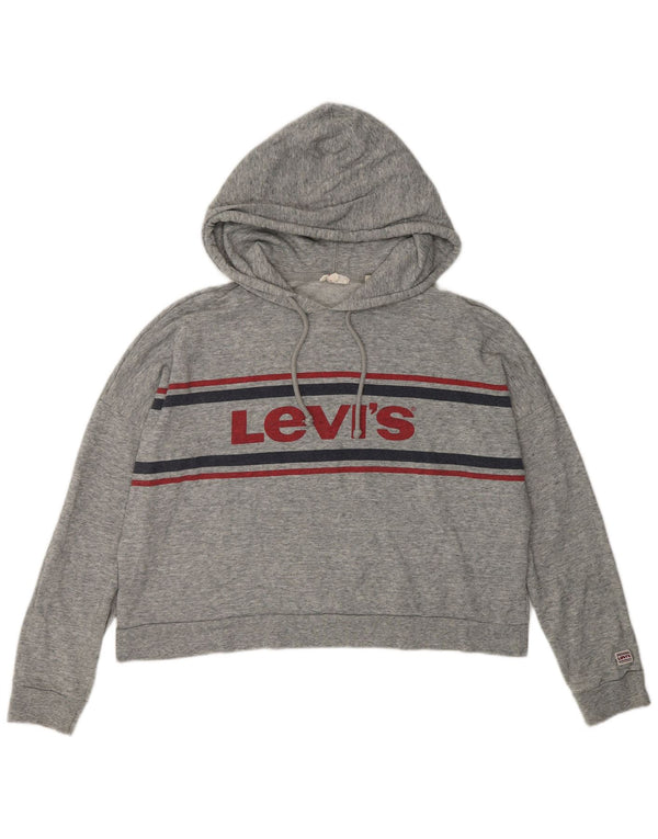 Levi's Pull à capuche oversize pour femme UK 10 Small Gris Coton