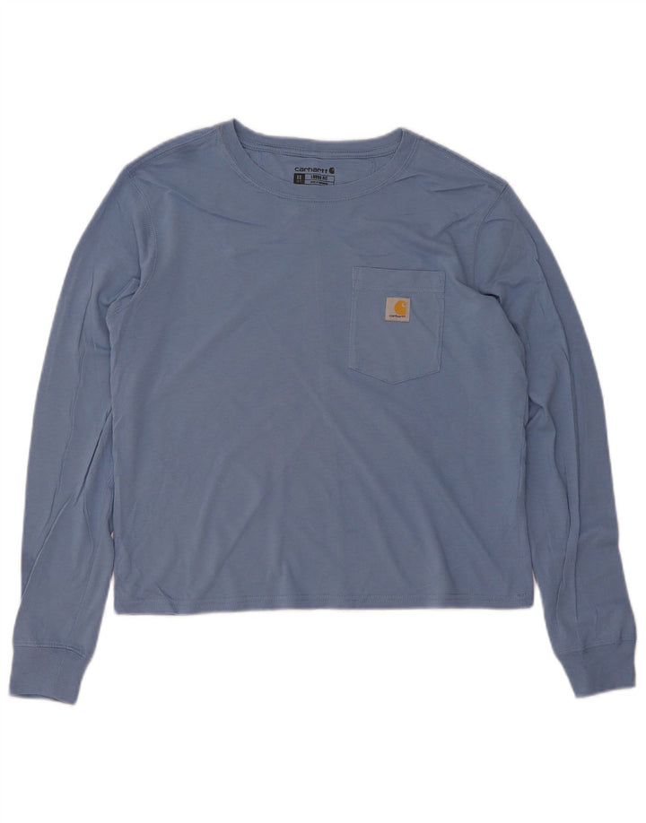 Carhartt Haut surdimensionné à manches longues pour femme US 0/2 XS Bleu Coton