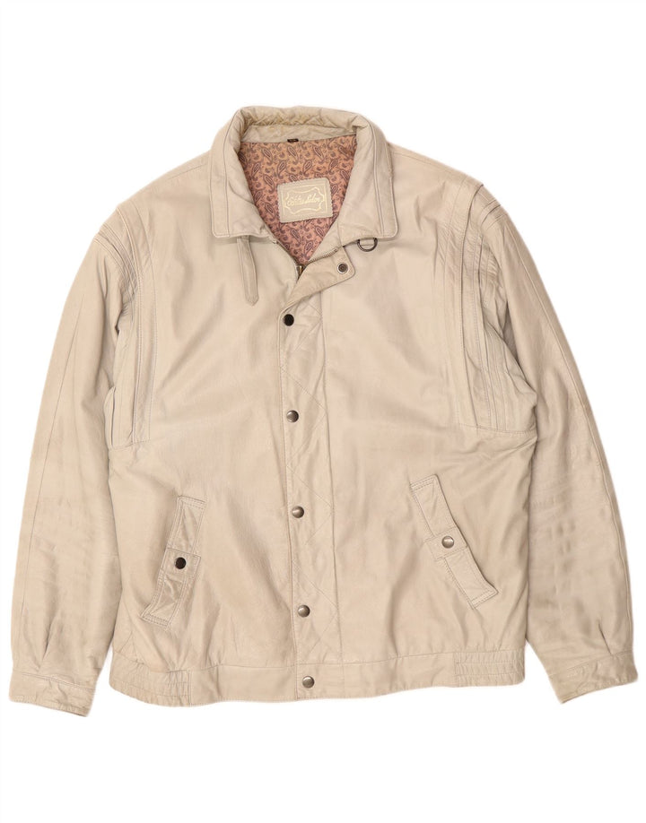 Veste en cuir homme vintage EU 54 2XL Cuir gris