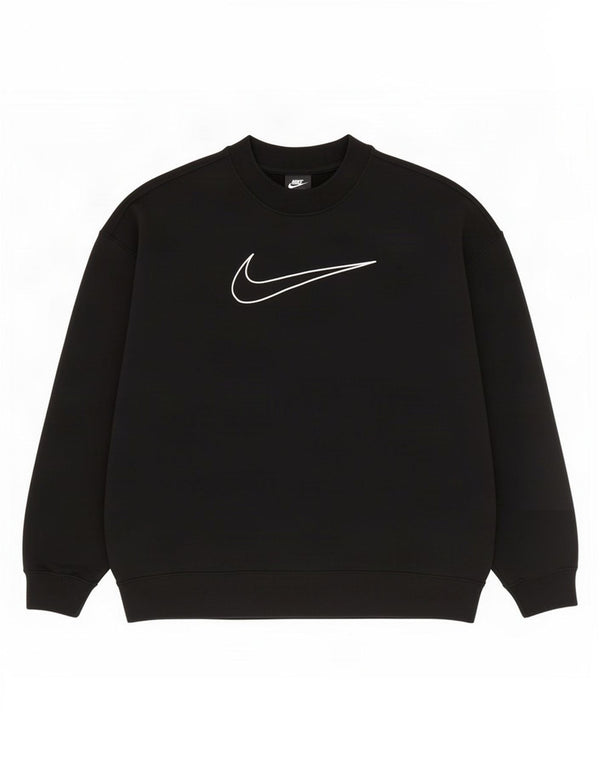Nike Sweat-shirt surdimensionné graphique pour femme UK 14 en coton noir moyen