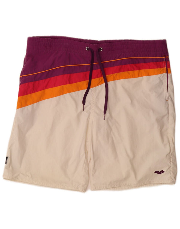 Arena Short de Bain Graphique Homme Blanc Colorblock Polyamide