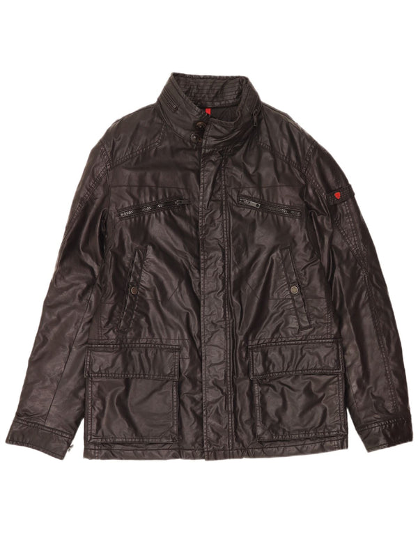 Strellson Veste utilitaire en coton ciré pour homme IT 50 Large Noir Coton