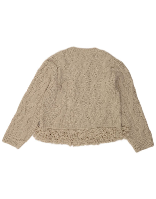 Marks & Spencer Pull surdimensionné à col bateau pour femme UK 10 Petit Beige