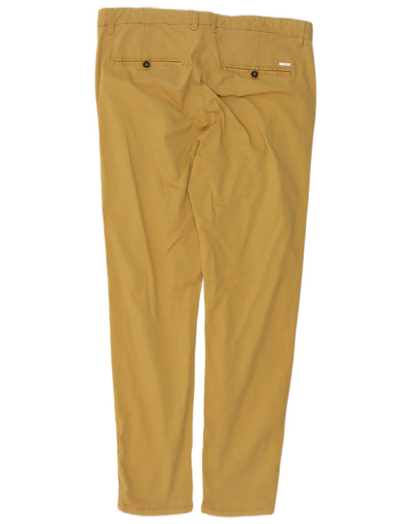 Zara Pantalon Chino Slim Homme EU 46 XL W36 L32 Jaune Coton