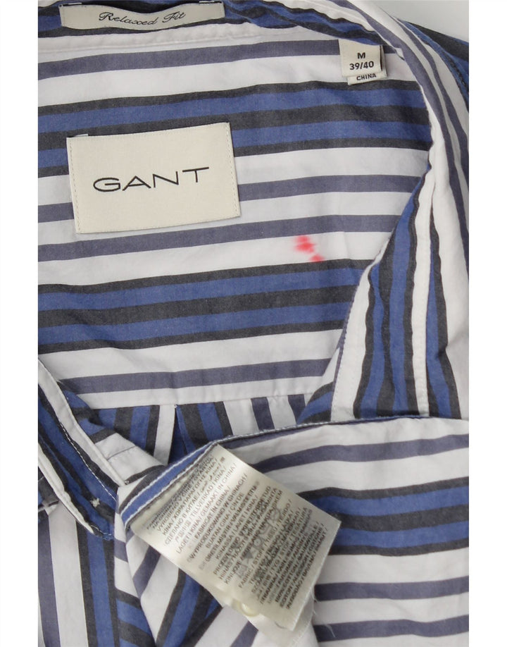 Gant Chemise coupe décontractée pour homme Taille 39/40 Coton rayé bleu moyen