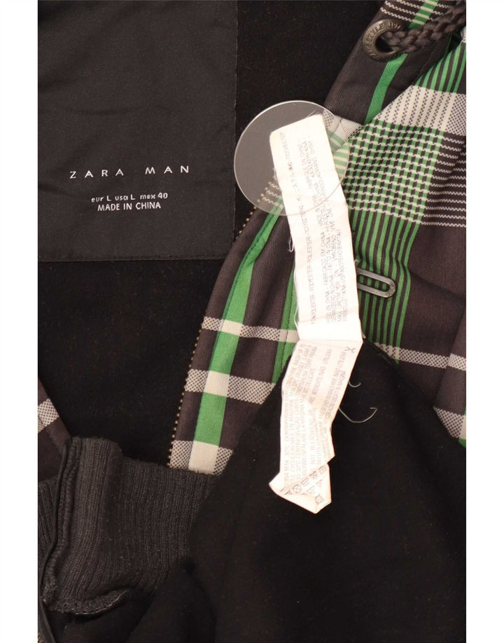 Zara Pull à capuche zippé pour homme en polyester à carreaux multicolores