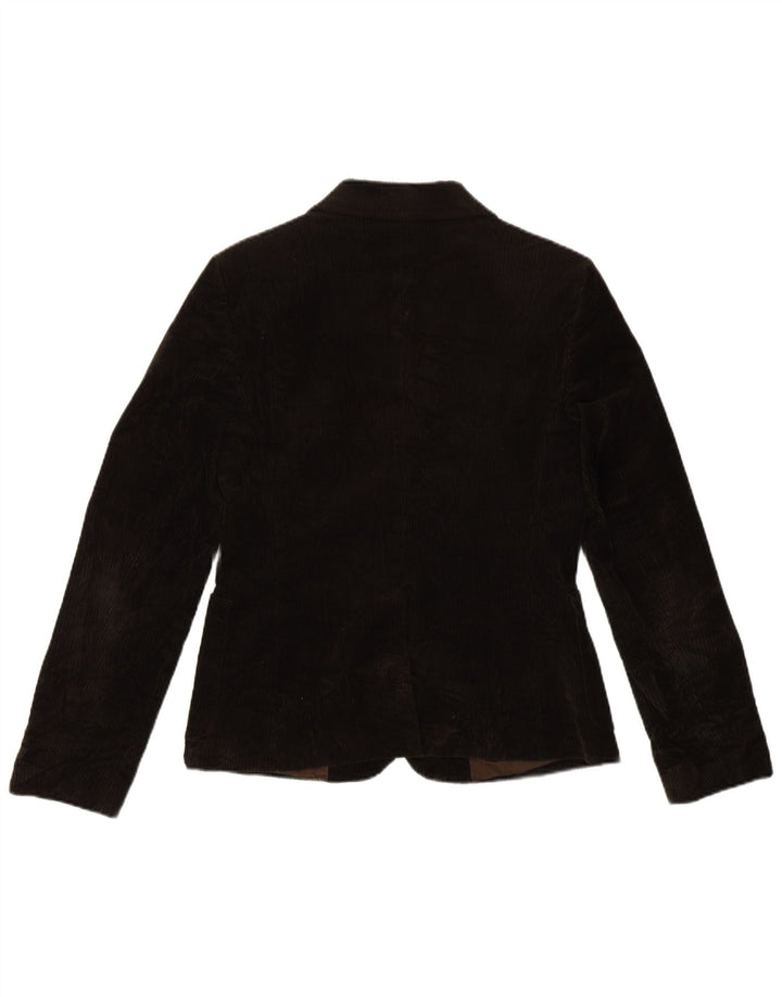 Benetton Veste Blazer En Velours Côtelé À 3 Boutons Pour Femme IT 42 Coton Marron Moyen