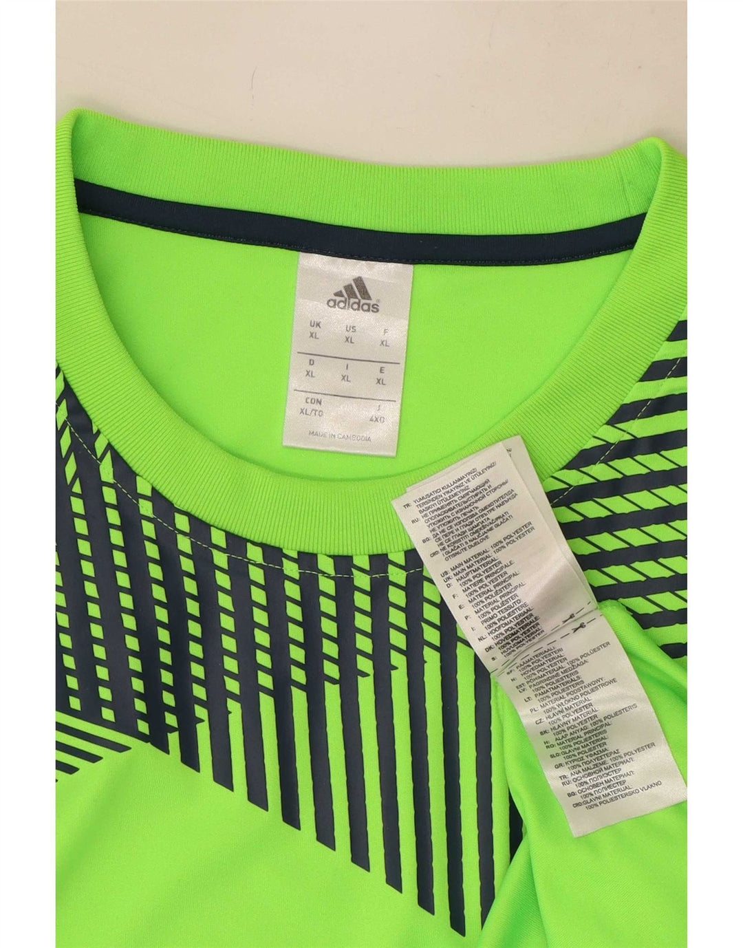 Adidas T-Shirt Homme Top XL Vert Géométrique Polyester