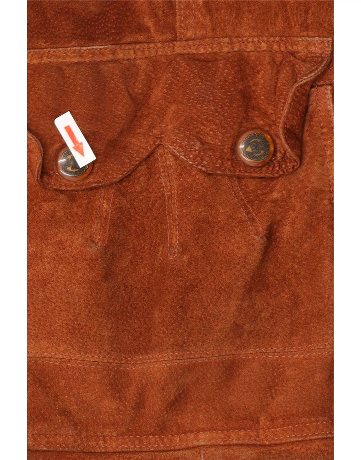 Veste Parka en daim à capuche surdimensionnée pour femme vintage IT 46 Grand Marron
