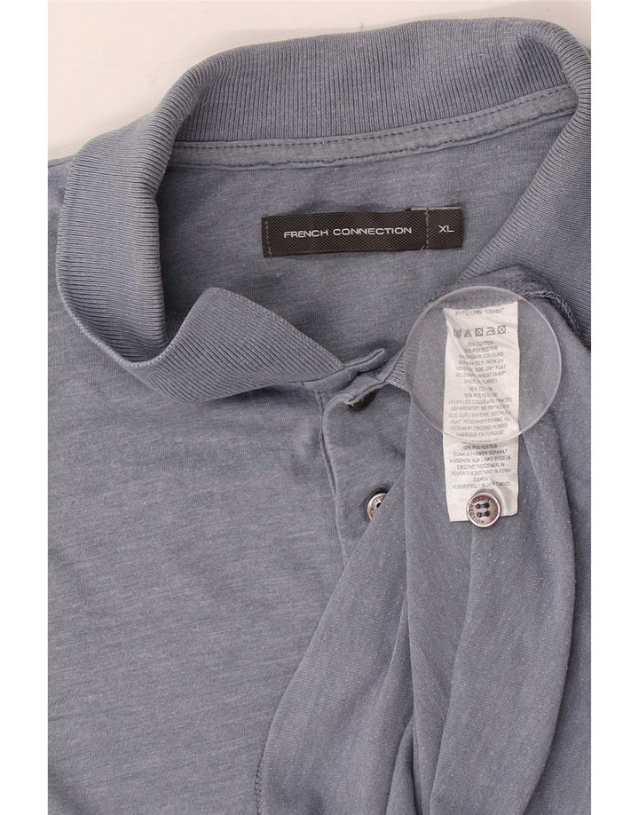 French Connection Polo Homme XL Bleu Coton