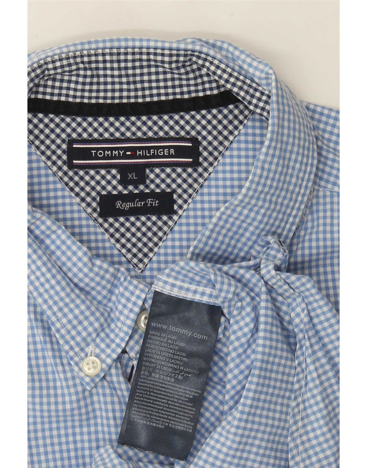 Tommy Hilfiger Chemise Regular Fit XL en coton vichy bleu pour homme