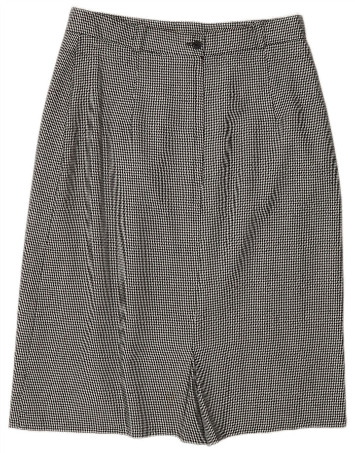 ST. BERNARD Jupe mi-longue droite pour femme UK 16 Large W30 Pied-de-poule noir