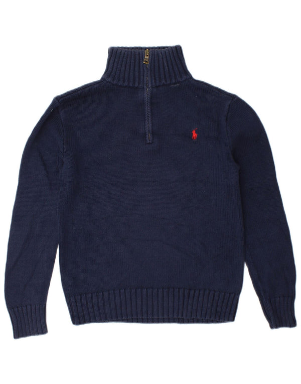 Polo Ralph Lauren Pull à col zippé pour garçon 10-11 ans Bleu marine moyen