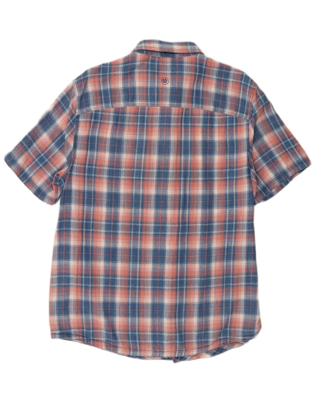 Fat Face Chemise en flanelle à manches courtes pour homme, coupe classique, grands carreaux bleus