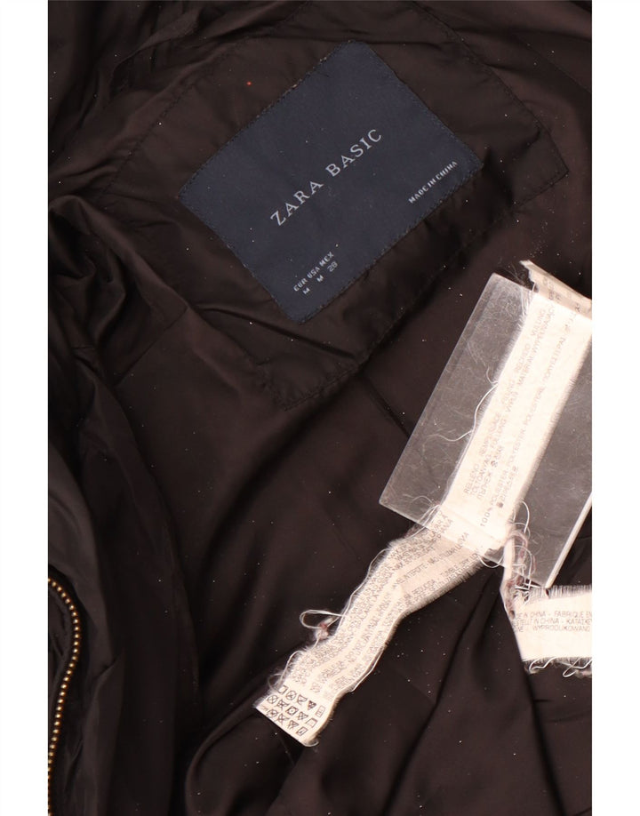 Zara Veste matelassée pour femme UK 14 Medium Noir Polyester