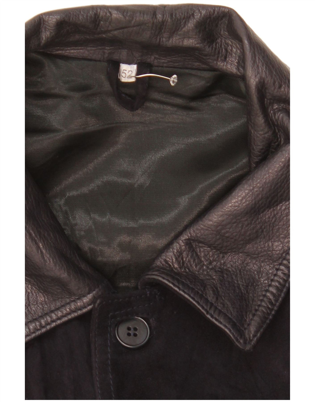 vintage Mens Suede Bomber Jacket IT 52 XL Cuir Noir